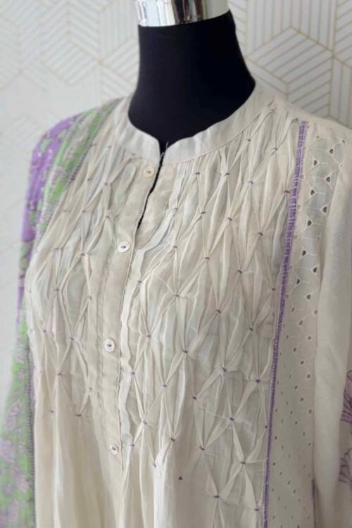 3 Pcs Cotton Aline kurtis with bottom and Dupatta/3442