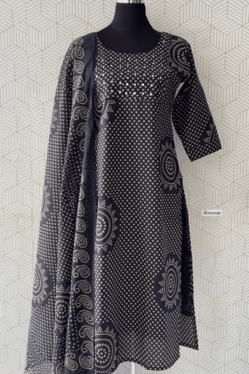 3 Pcs Cotton side slitted kurtis with bottom and dupatta/3871