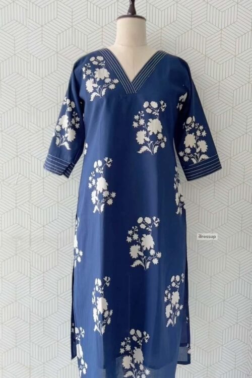2 Pcs Cotton Side slitted Kurtis and bottom/4079