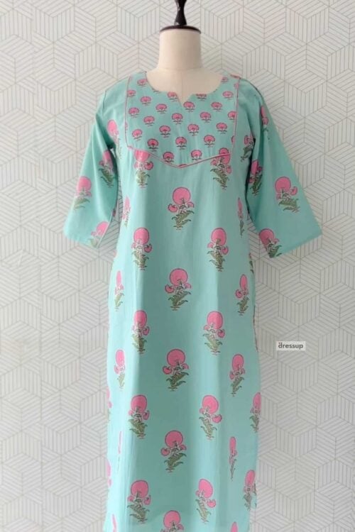 2 Pcs Cotton Side slitted Kurtis and bottom/4078